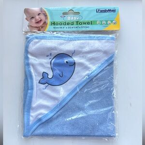 Family Maid hooded baby towel blue 18.5" x 22.4"